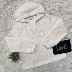 Loft Plush Hooded Sweater 💗 Cream